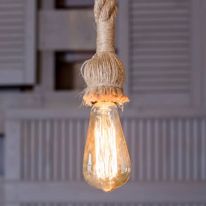EcoDrop Vintage Hemp Rope Natural Jute Pendant Light