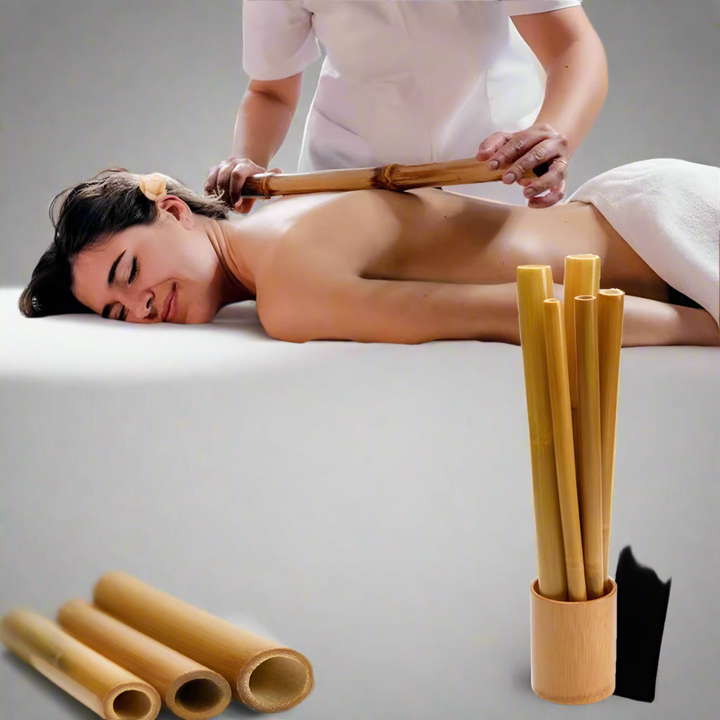 EcoDrop Bamboo Guasha & Massage Stick Set – Natural Pain & Cellulite Relief