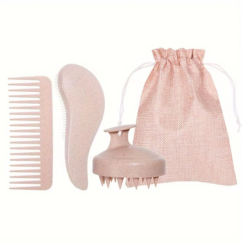 EcoDrop Eco-Friendly Hair Brush & Scalp Massager Set