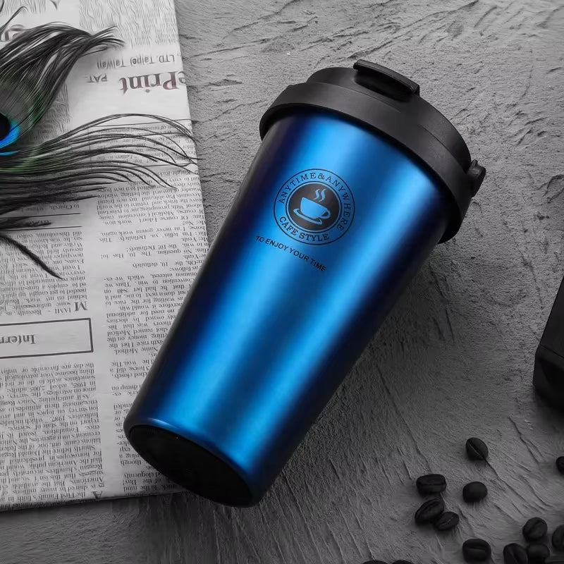 EcoDrop 500ml Insulated Travel Coffee Cup – Leak-Proof Stainless Steel Thermos Mug for Conscious Coffee Lovers