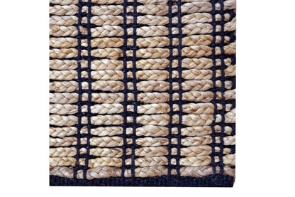 EcoDrop Handwoven Natural Jute Rug – Kochi 1129 in Natural Black (80x150cm)