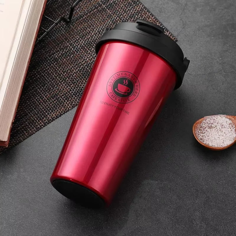 EcoDrop 500ml Insulated Travel Coffee Cup – Leak-Proof Stainless Steel Thermos Mug for Conscious Coffee Lovers