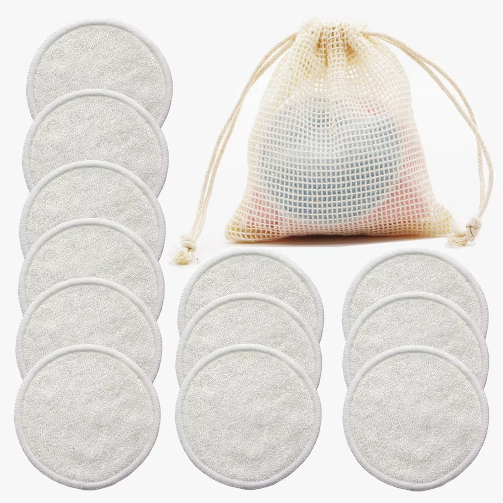 Reusable Bamboo Makeup Remover Pads 12Pcs