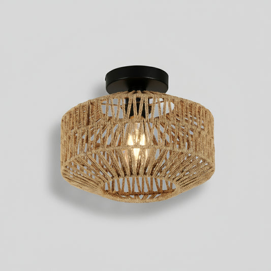 EcoDrop Natural Bamboo & Hemp Rope Pendant Light