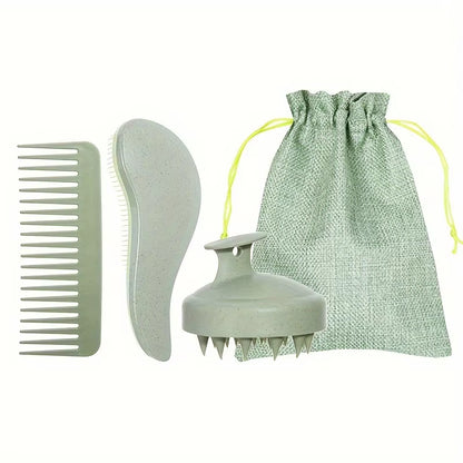 EcoDrop Eco-Friendly Hair Brush & Scalp Massager Set