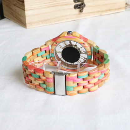 EcoDrop Colorful Bamboo Men’s Watch – A Timeless Gift Crafted by Nature