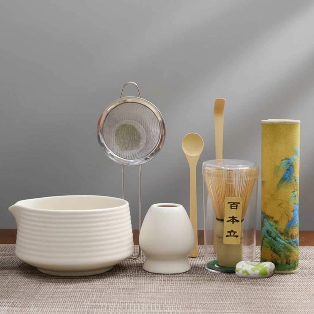 EcoDrop Premium 8-Piece Premium Matcha Tea Set – Japanese Ceremonial Bowl & Whisk Gift