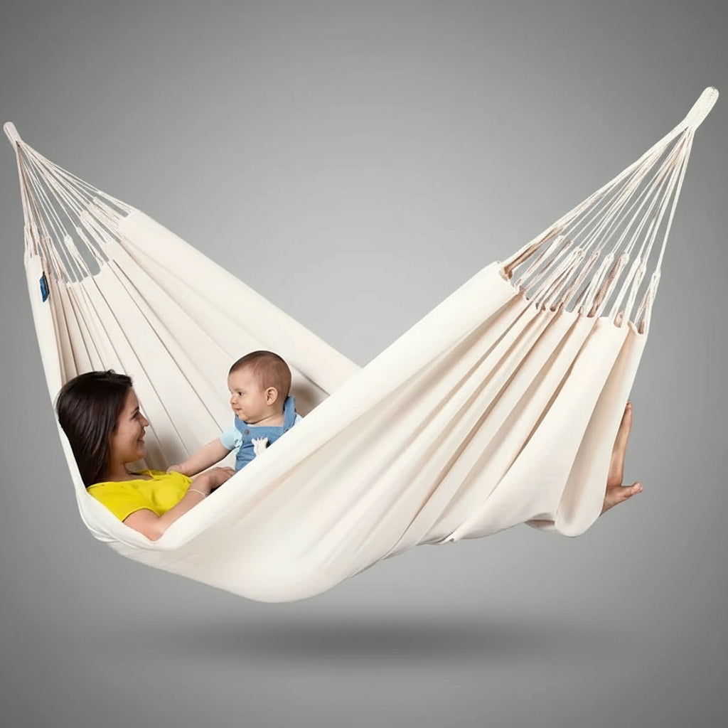 EcoDrop Organic Cotton Double Hammock – Fair Trade, Handwoven & Ethically Made
