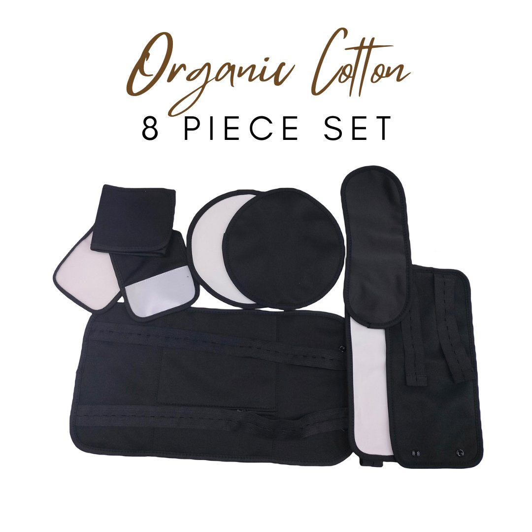 8 Piece Organic Cotton Castor Oil Wraps Pack-0